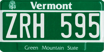 VT license plate ZRH595