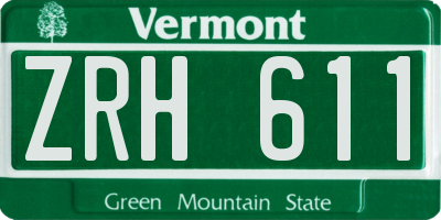 VT license plate ZRH611