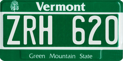 VT license plate ZRH620