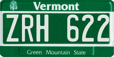 VT license plate ZRH622