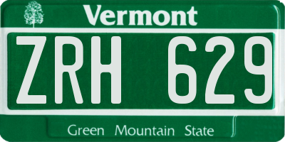 VT license plate ZRH629