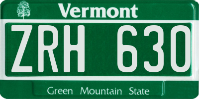 VT license plate ZRH630