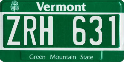 VT license plate ZRH631