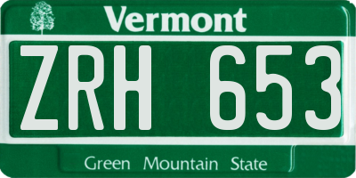 VT license plate ZRH653