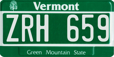 VT license plate ZRH659