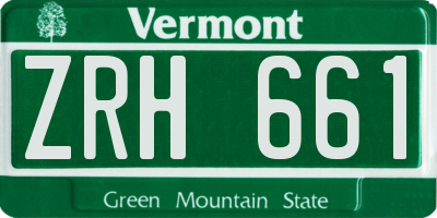 VT license plate ZRH661