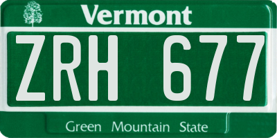 VT license plate ZRH677
