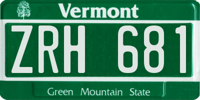 VT license plate ZRH681