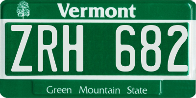 VT license plate ZRH682