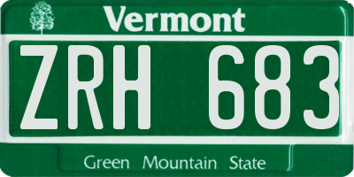 VT license plate ZRH683