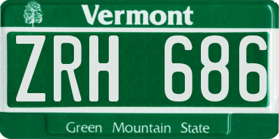 VT license plate ZRH686