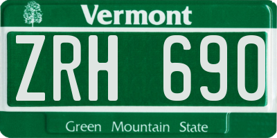 VT license plate ZRH690