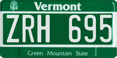 VT license plate ZRH695