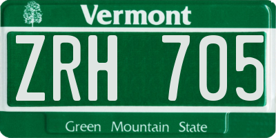VT license plate ZRH705