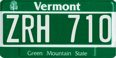 VT license plate ZRH710
