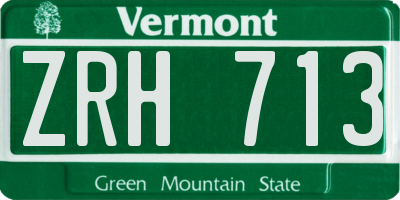 VT license plate ZRH713