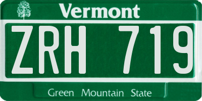 VT license plate ZRH719