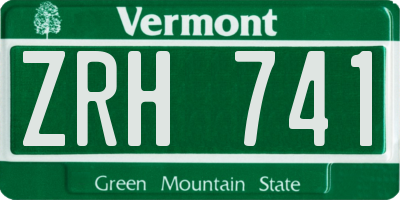 VT license plate ZRH741