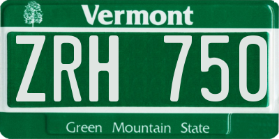 VT license plate ZRH750
