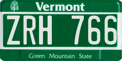 VT license plate ZRH766