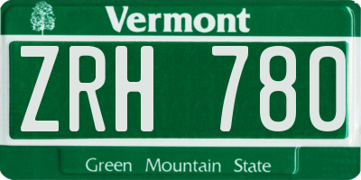 VT license plate ZRH780