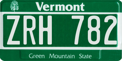 VT license plate ZRH782