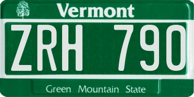 VT license plate ZRH790