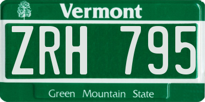 VT license plate ZRH795