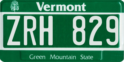 VT license plate ZRH829
