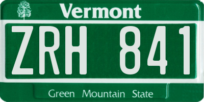 VT license plate ZRH841