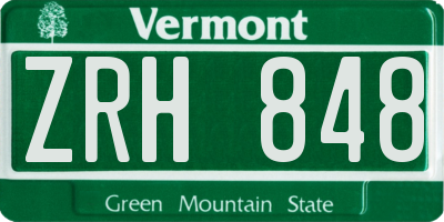 VT license plate ZRH848