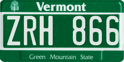 VT license plate ZRH866