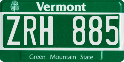 VT license plate ZRH885
