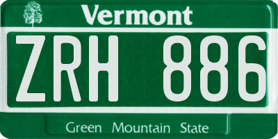 VT license plate ZRH886