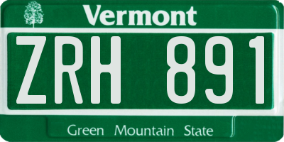 VT license plate ZRH891