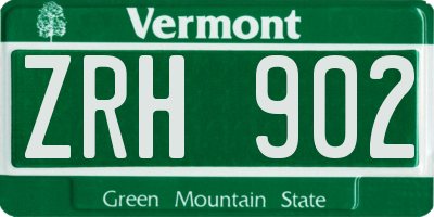 VT license plate ZRH902