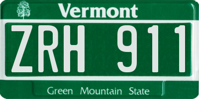 VT license plate ZRH911