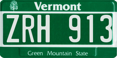 VT license plate ZRH913