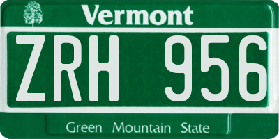 VT license plate ZRH956