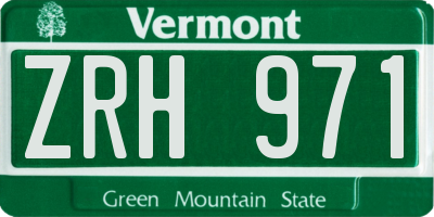 VT license plate ZRH971