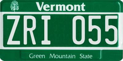 VT license plate ZRI055