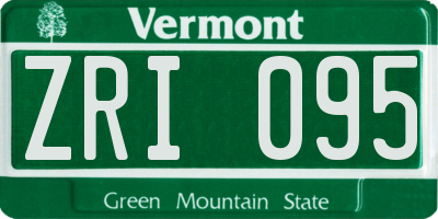 VT license plate ZRI095