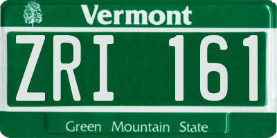 VT license plate ZRI161