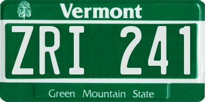 VT license plate ZRI241