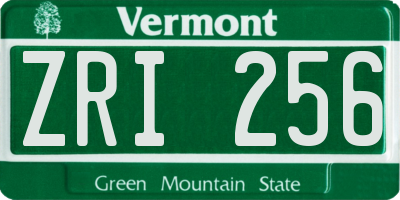 VT license plate ZRI256