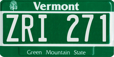 VT license plate ZRI271