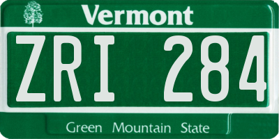 VT license plate ZRI284