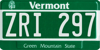 VT license plate ZRI297
