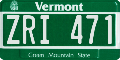 VT license plate ZRI471