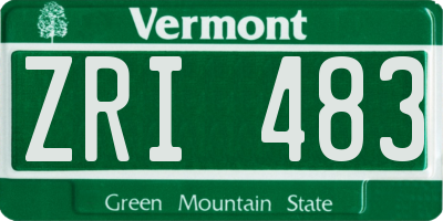 VT license plate ZRI483